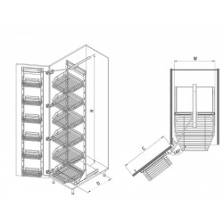 Starax 1223 Premium İkiz Kiler Krom 1400 x 1550mm