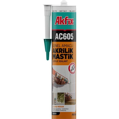 AKRİLİK MASTİK 500GR BEYAZ AKFİX AC605