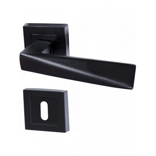 PRİZMA KARE ROZETLİ KAPI KOLU SİYAH ODA